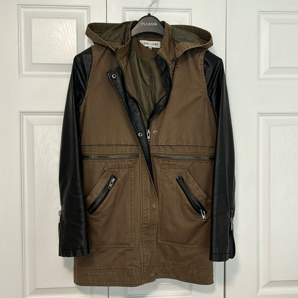 John & Jenn Faux Leather Car Coat